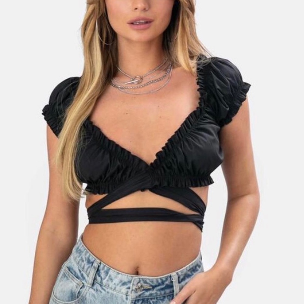 Adika Crop Wrap Top
